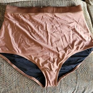 Elegant Women's Swim Panties in Tan and Black